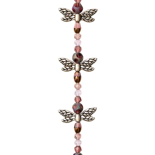 Glass & Metal Dragonfly Beads, 20mm by Bead Landing™